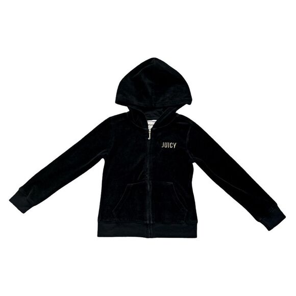 Juicy Couture Bundle of 2 Girls Striped Dress Sz 6 and Black Velour Jacket Sz 6 - Picture 1 of 6